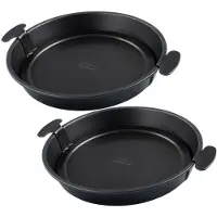 Zenker Set van 2 ronde taart- en quichevormen van 28 cm met uitneembare bodem Black Metallic