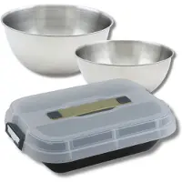 Zenker Set bakvorm voor taarten 34 x 24 cm met deksel, 2 mengkommen en 1 spatel