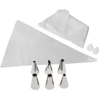 Zenker Set van 20 spuitzakken 6 roestvrijstalen spuitmondjes en 3 plastic spuitmondjes 32 cm Smart Pastry