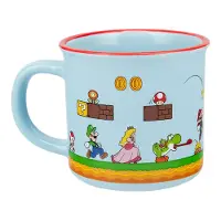 Paladone Super Mario 350ml Keramische Mok, Klassieke Gameplay-scene met Mario, Luigi & Yoshi, Vaatwasser- & Magnetronbestendig, Officiële Nintendo Merchandise door