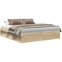 vidaXL Bedframe sonoma eikenkleurig 200x200 cm