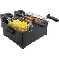 Tomado TDF6001B - Dubbele frituurpan - 2 x 3 liter - koude zone - zwart