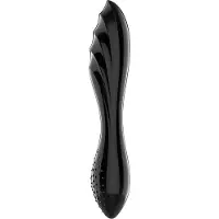 Satisfyer Dazzling Crystal 1 - dubbelzijdige glazen dildo - zwart