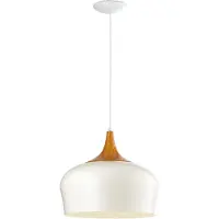 Eglo Hanglamp Obregon wit met houtbruin