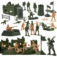 Ikonka Speelgoed Soldaten Set – Militaire Basis, 114 stuks