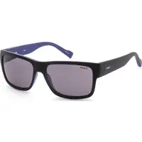 HUGO Heren 58mm Matte Zwarte Blauwe Zonnebril HG0176-S-0VK-IR