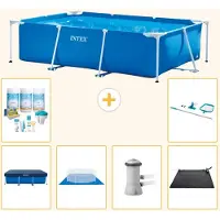 Intex Zwembad - Rechthoekig - 300 x 200 x 75 cm - Blauw - Inclusief alle benodigdheden