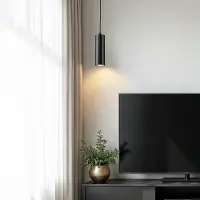 LumenXL 1-fase rail tube hanglamp Len, zwart