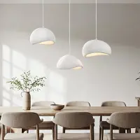 LumenXL 3-lichts Wabi Sabi hanglamp Shibui - wit steenmotief
