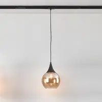 LumenXL 1-fase rail hanglamp Nya met amber rond glas