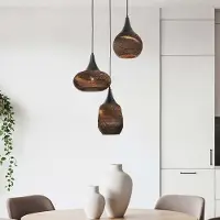 LumenXL 3-lichts design hanglamp van karton Zensa - zwart en bruin