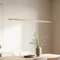 LumenXL Houten 3-staps dimbare hanglamp Liora - langwerpig met geïntegreerde LED