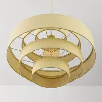 LumenXL Hanglamp Zavon - gelaagde stoffen kap in crème beige