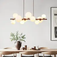 LumenXL Design hanglamp Deka bruin met melkwit glas, 10-lichts