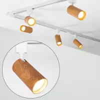 LumenXL 1-fase railsysteem set van 3 meter met Loek spots en mahonie houtlook