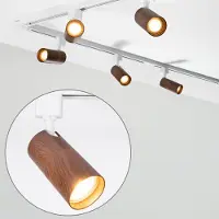 LumenXL 1-fase railsysteem set van 3 meter met Loek spots en walnoot houtlook