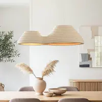LumenXL Wabi Sabi hanglamp Jumo met 2 lichtpunten 80 x 20 cm - zandbeige