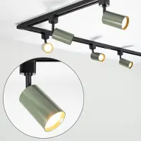 LumenXL 1-fase railsysteem set van 3 meter met Romain spots met grijs groen