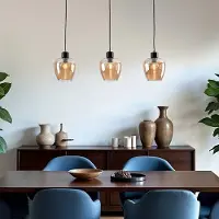LumenXL 3-lichts hanglamp Vegas - amber glas