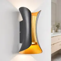 LumenXL 2-lichts design badkamerwandlamp Else in zwart met goud
