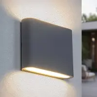 LumenXL Platte buitenwandlamp met glas - antraciet 6 of 12W