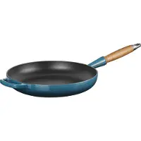 Le Creuset Signature koekenpan houten handvat 28 cm Deep Teal