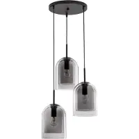 Lyora Hanglamp Velor 3-lichts zwart rond