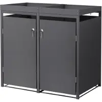 ML-Design Afvalbakkenhouder Bern | staal grijs 132x80x124 cm afvalemmers | NADUVI