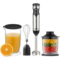 Tomado TSB9001B - Staafmixer - 4-in-1 - 1000W - Staafmixer set - Garde, hakmolen en maatbeker - Handblender - RVS