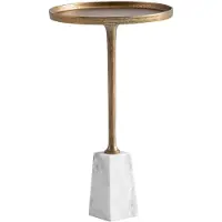 Wohnling Bijzettafel wit marmer 34x34x58 cm - WL7.207