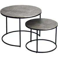 Wohnling Bijzettafelset zilver aluminium 60x60 cm - WL7.345