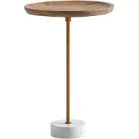 Wohnling Bijzettafel mangohout marmer 40x40x55 cm - WL7.217