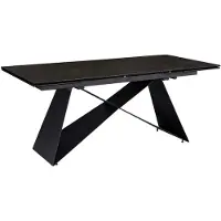 Wohnling Eettafel 180-260 cm, uitschuifbaar, keramisch glas, zwart, grote design keukentafel, rechthoekig, extravagante eettafel
