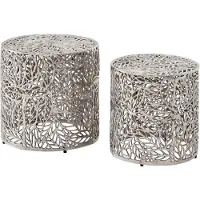 Wohnling Bijzettafelset zilver aluminium 41x41 cm - WL7.369