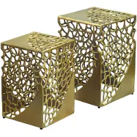 Wohnling Bijzettafelset aluminium goud 2-delig