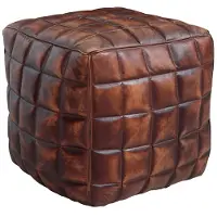 Wohnling Poef CUBING echt leer bruin 39 cm - WL5.331