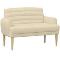 vidaXL Lovingseat met knoopge tuft Crèmekleurig 116 x 67 x 80 cm Stof