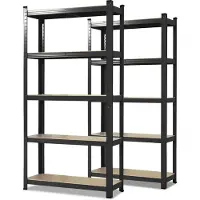 Karat Kast MDF (Medium-density fibreboard), Plaatstaal 900 x 400 x 1,800 mm Zwart 2 Stuks