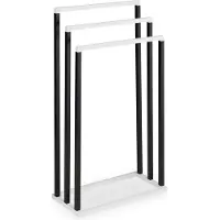 Idimex Handdoekhouder KUNO met 3 stangen, zwart/wit