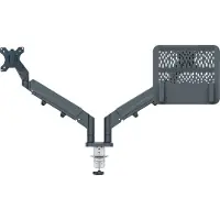 Leitz Monitor- en laptoparm Ergo ruimtebesparend dubbel donkergrijs