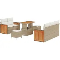 vidaXL Tuinbank Set 10 st 7-Aantal zitplaatsen Beige en Crème
