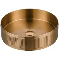 Luca Opzetwastafel rond 38x38x11 cm geborsteld koper pvd