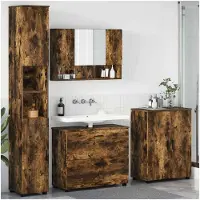 vidaXL Badkamermeubel Set 4 st Rook Eiken 35 x 30 x 192 cm