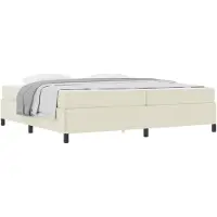 vidaXL Bedframe met matras Crème 200 x 200 cm Stof