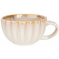 Cosy & Trendy Cappuccino Kop met Oor Astera Pearl Beige - ø 12 cm / 450 ml - 4 Stuks