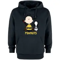 Peanuts Trui met capuchon - Charlie Brown & Snoopy - S tot 3XL - voor Mannen - zwart - Maat L