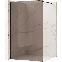 REA Flexi Brown 90 - Rookbruin Glas 6 Mm - Douchewand - Zwart120X90X195Cm