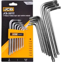 JCB TORX Sleutelset - L-vormig - 7-delig - Cr-V - Beveiligde Schroeven