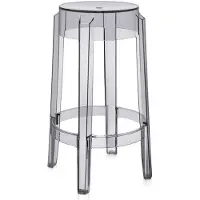 Kartell Charles Ghost Kruk - Set van 2 H 65 cm | Smoke Grey