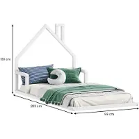 Idimex Vloerbed ELOA 90 x 200 cm - Wit